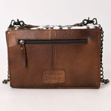 ADBG1489 Genuine Cowhide Leather Clutch with Chain Strap - Western Evening Bag