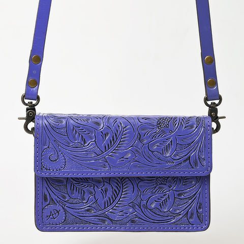 American Darling Hand-Tooled Leather Small Cross Body Bag ï¿½ Floral Carved Western Purse