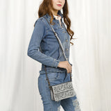 ADBG1491 Hand-Tooled Leather Crossbody Bag - Western Floral Design by American Darling