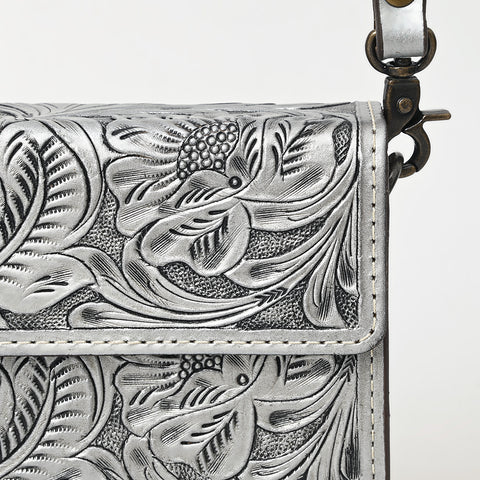 American Darling Hand-Tooled Leather Small Cross Body Bag ï¿½ Floral Carved Western Purse