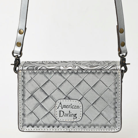 American Darling Hand-Tooled Leather Small Cross Body Bag ï¿½ Floral Carved Western Purse