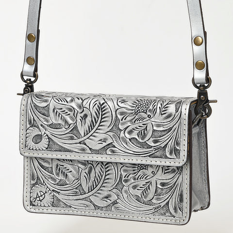 American Darling Hand-Tooled Leather Small Cross Body Bag ï¿½ Floral Carved Western Purse