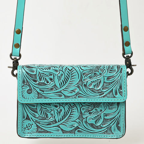 American Darling Hand-Tooled Leather Small Cross Body Bag ï¿½ Floral Carved Western Purse