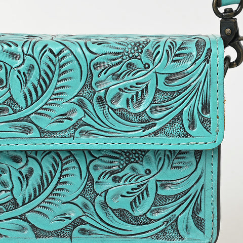 American Darling Hand-Tooled Leather Small Cross Body Bag ï¿½ Floral Carved Western Purse