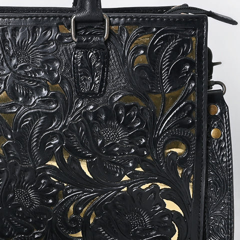 American Darling Hand-Tooled Genuine Leather Western Tote Bag for Women | Floral Carved Everyday Tote