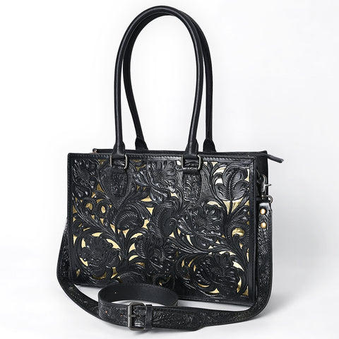 American Darling Hand-Tooled Genuine Leather Western Tote Bag for Women | Floral Carved Everyday Tote