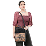 ADBG1494 Mini Black Hand Tooled Floral Leather Crossbody - Western Handmade Bag by American Darling