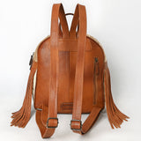 ADBG1495 Western Saddle Blanket & Cowhide Backpack Genuine Western Leather with Fringes Women Bag