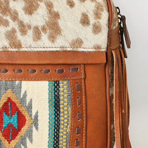 ADBG1495 American Darling Hair-On Cowhide Leather Backpack Bag | Western Saddle Blanket Backpack