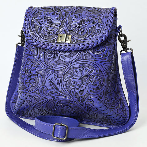 American Darling Hand-Tooled Leather Crossbody Bag | Floral Carved Western Purse