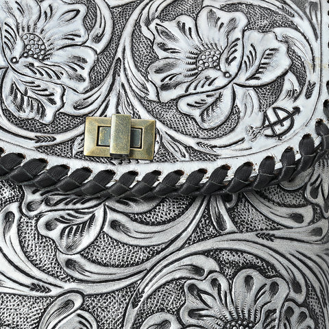 American Darling Hand-Tooled Leather Crossbody Bag | Floral Carved Western Purse