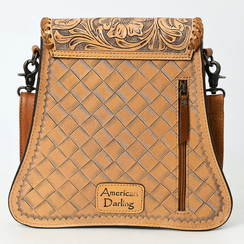 American Darling Hand-Tooled Leather Crossbody Bag | Floral Carved Western Purse