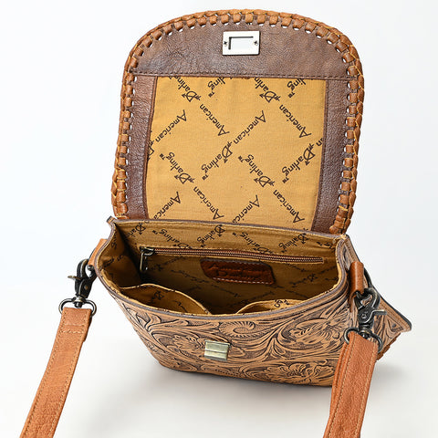 American Darling Hand-Tooled Leather Crossbody Bag | Floral Carved Western Purse