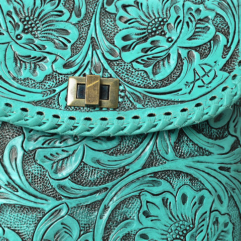 American Darling Hand-Tooled Leather Crossbody Bag | Floral Carved Western Purse