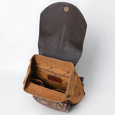 American Darling Hand-Tooled Leather Backpack Bag | Western Full-Grain Artisan Pack