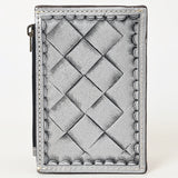 ADBG1506 Tooled Leather Card Holder - Multi-Slot Western Zipper Wallet