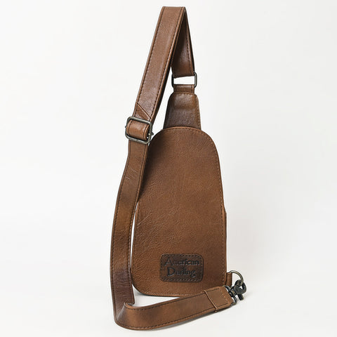 American Dalring Hair-On Cowhide Western Leather Sling Bag ï¿½ Hand-Tooled Genuine Leather Crossbody