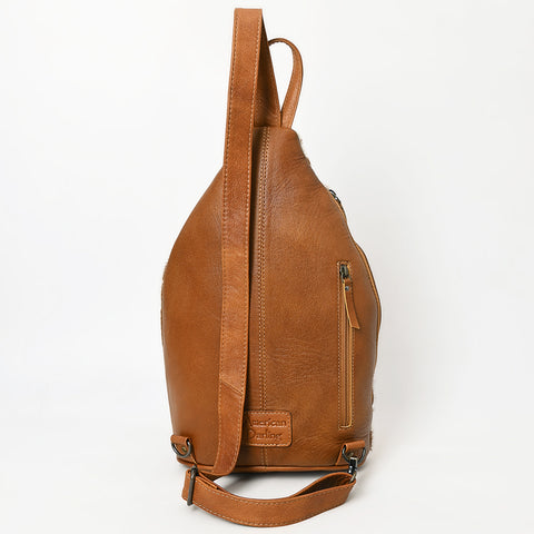 American Darling Western Leather Sling Bag with Hair-On Cowhide & Hand-Tooled Accents