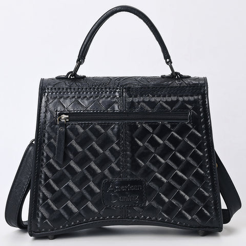 American Darling Western Leather Messenger Bag with Hand-Tooled Floral Detailing