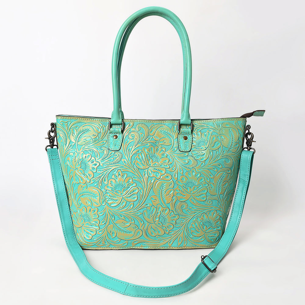 ADBG1519 Floral Embossed Leather Tote Bag - Western Crossbody & Shoulder Style