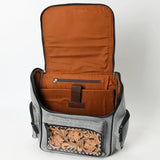 OHG192 Backpack Beautifully Hand Tooled  Upcycled Canvas  Genuine Leather women bag western handbag purse