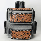 OHG192 Backpack Beautifully Hand Tooled  Upcycled Canvas  Genuine Leather women bag western handbag purse