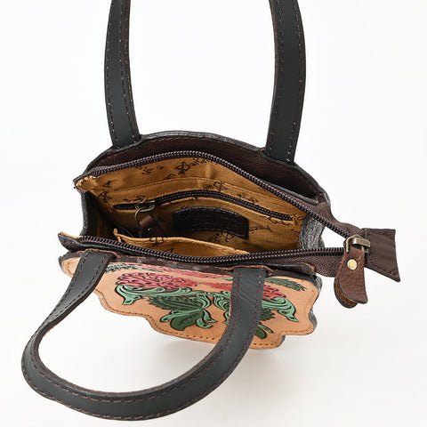 American Darling Hand Tooled Floral Carved Leather Tote Bag