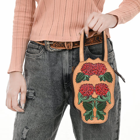 American Darling Hand Tooled Floral Carved Leather Tote Bag