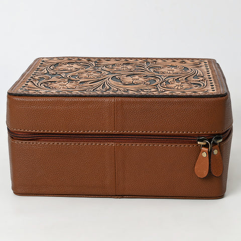 American Darling Tooled Leather Jewelry Case Genuine Western Cowgirl Organizer
