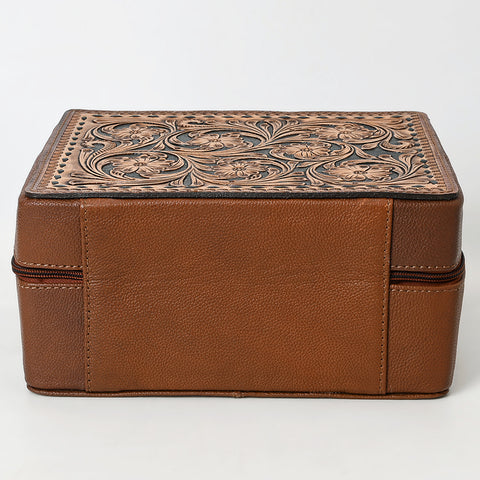 American Darling Tooled Leather Jewelry Case Genuine Western Cowgirl Organizer