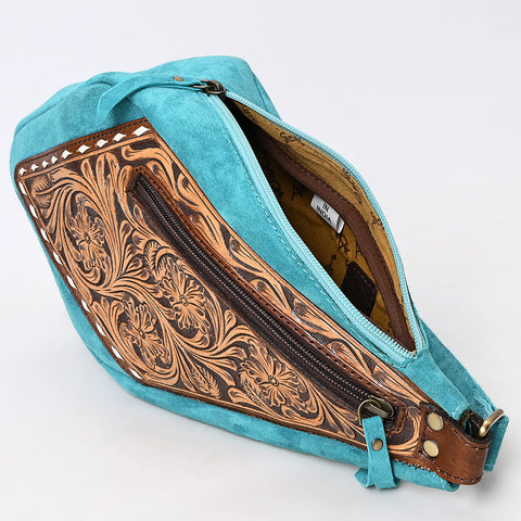 American Darling Hand Tooled Floral Carved Genuine Leather Sling Bag