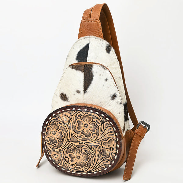 ADBG1521 Tooled Leather Sunflower Sling Bag - Western Crossbody by American Darling