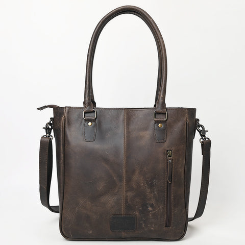 American Darling Western Leather Tote Bag with Hand Woven Saddle Blanket Detail