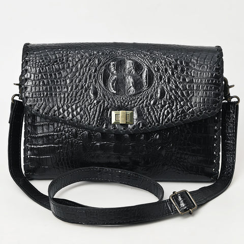 American Darling Western Crocodile Embossed Leather Small Crossbody Bag