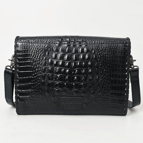 American Darling Western Crocodile Embossed Leather Small Crossbody Bag