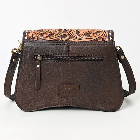 American Darling Tooled Genuine Leather Western Crossbody Bag-Floral Design for Women