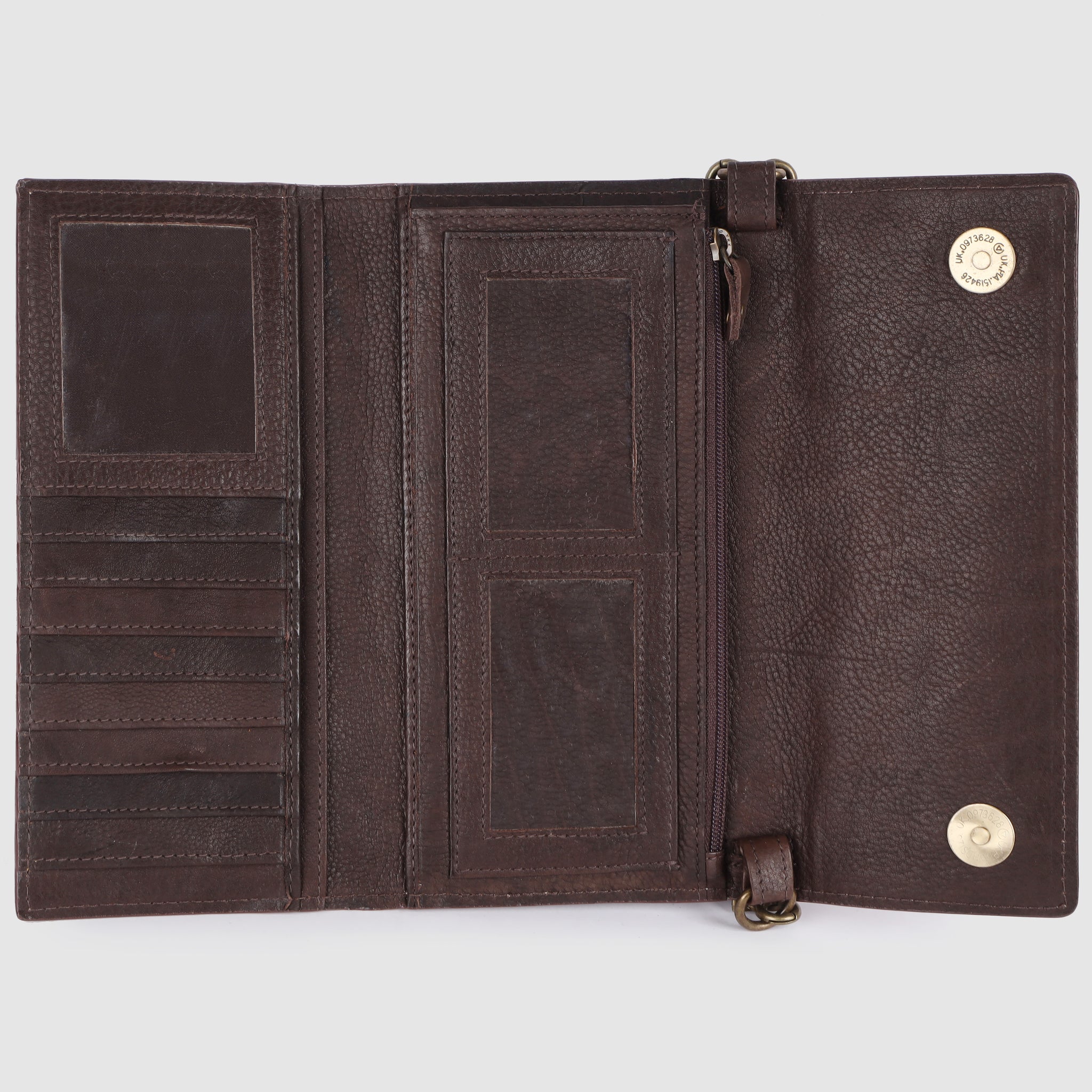 ADBGM295 Hand-Tooled Leather Clutch Wallet - Western Floral Design & Detachable Strap