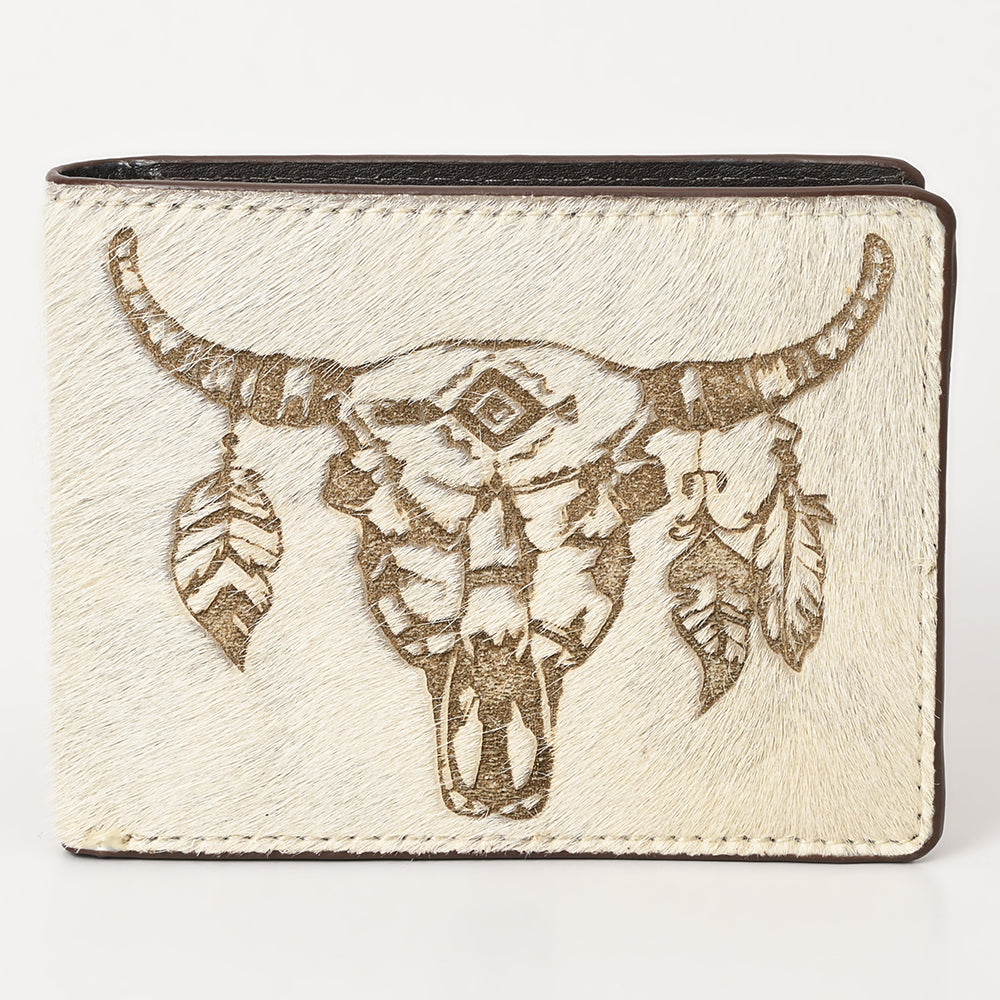 ADBGM454 Western Hair-On Leather Rodeo Wallet - Engraved Design