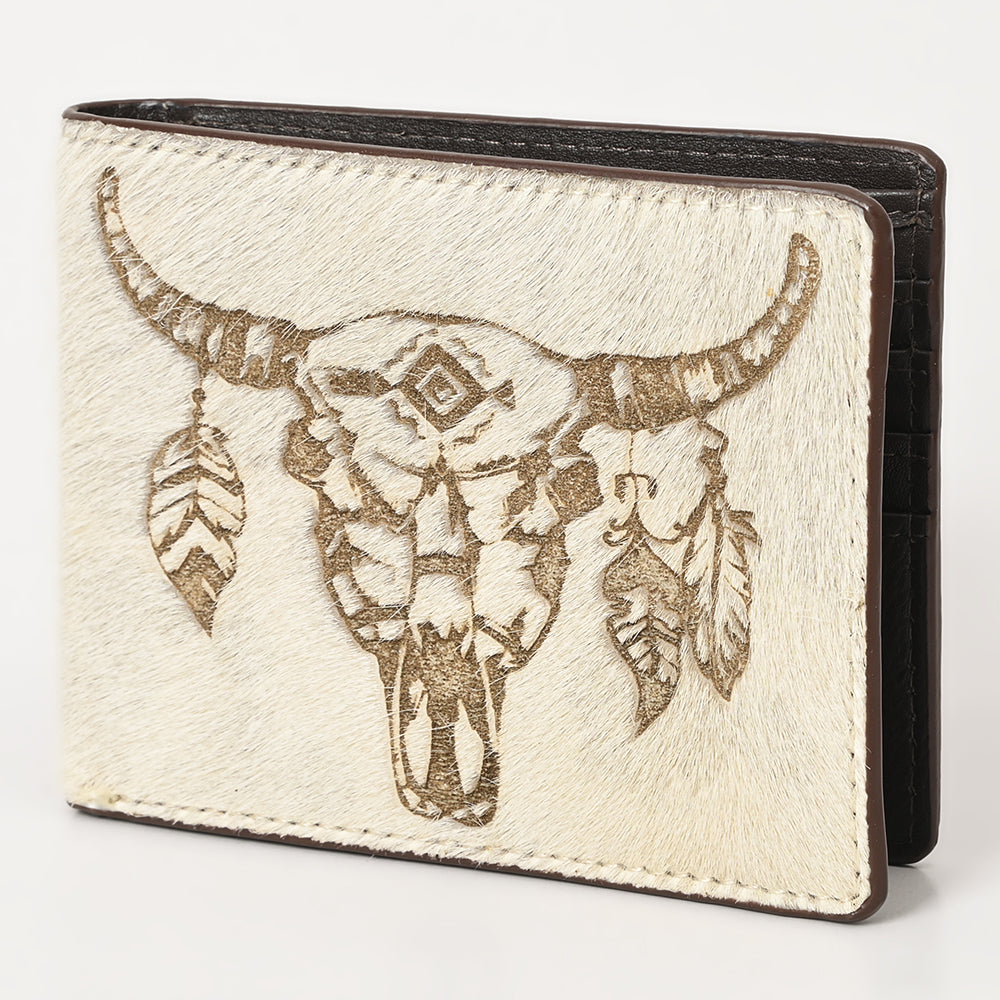 ADBGM454 Western Hair-On Leather Rodeo Wallet - Engraved Design