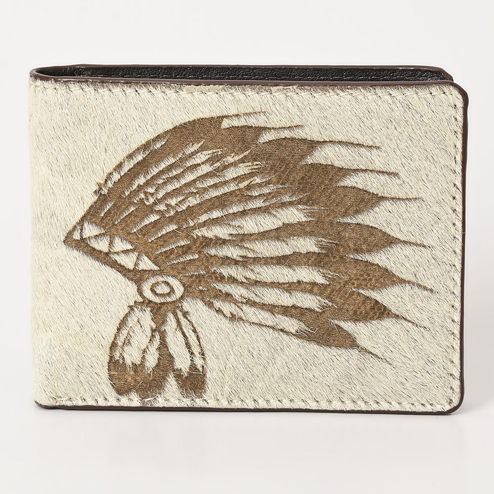 ADBGM454 Western Hair-On Leather Rodeo Wallet - Engraved Design
