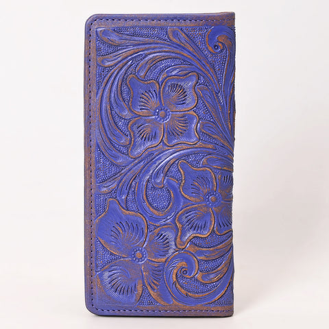 American Darling Western Leather Clutch Bag with Hand-Tooled Floral Carving ï¿½ Genuine Leather