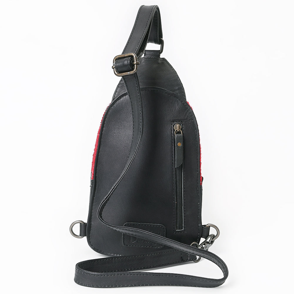 ADBG1538 Gator Embossed Hair-On Leather Sling Bag - Bold Western Crossbody