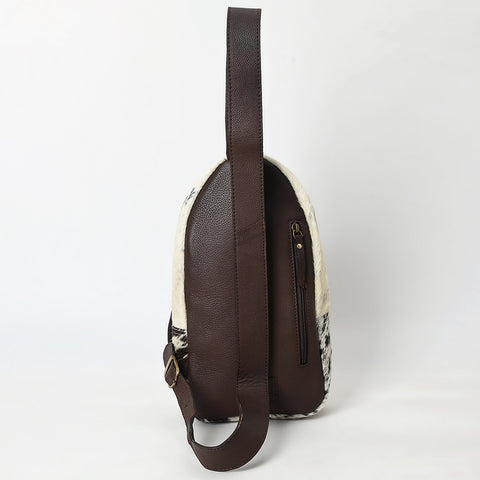 American Darling Genuine Hand Tooled Leather Hair On Hide Sling Bag