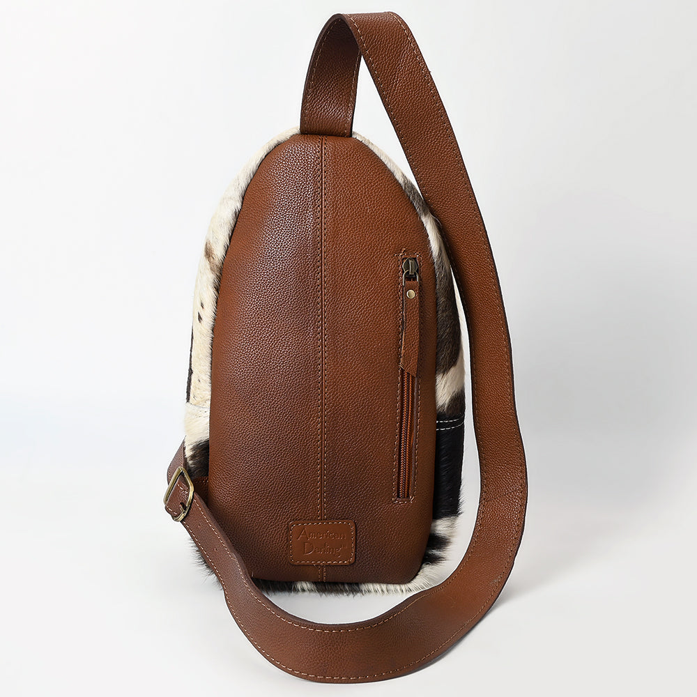 ADBGA592 Hand-Tooled Cowhide Sling Bag-Western Genuine Leather Crossbody for Women