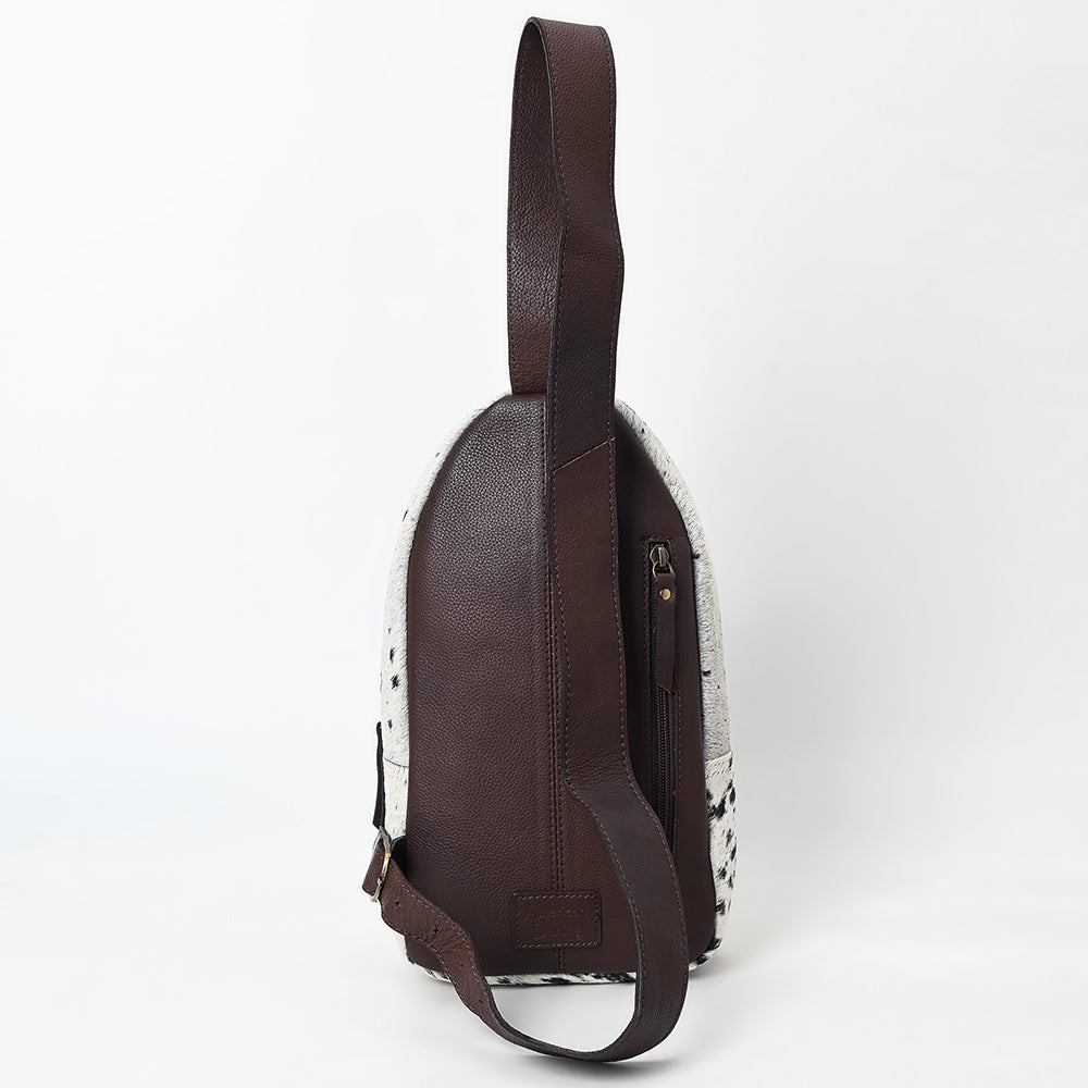 ADBGA593 Hand-Tooled Floral Cowhide Leather Sling Bag-Western Crossbody