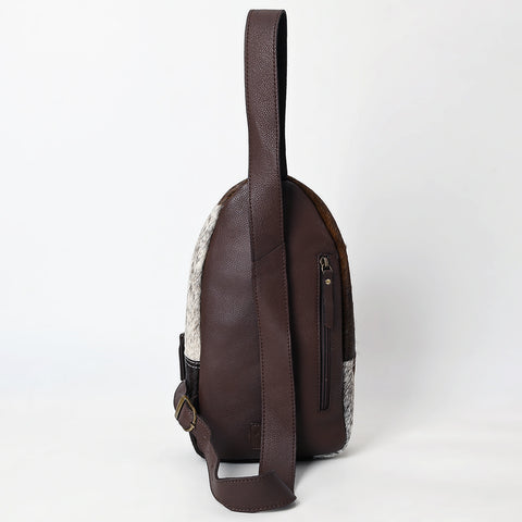 American Darling Hair-On Cowhide Hand Tooled Genuine Leather Sling Bag