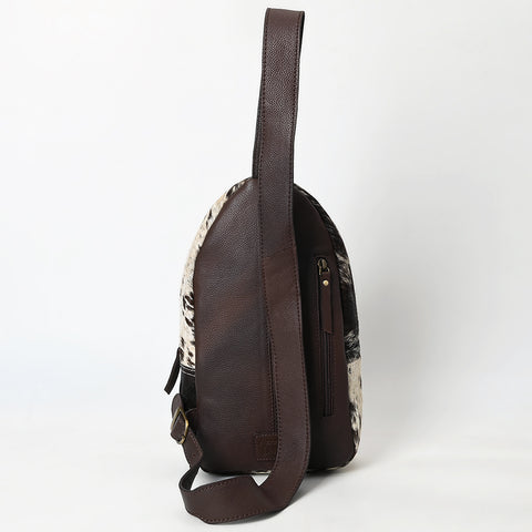 American Darling Buck Stitched Floral Carved Hair-On Sling Bag