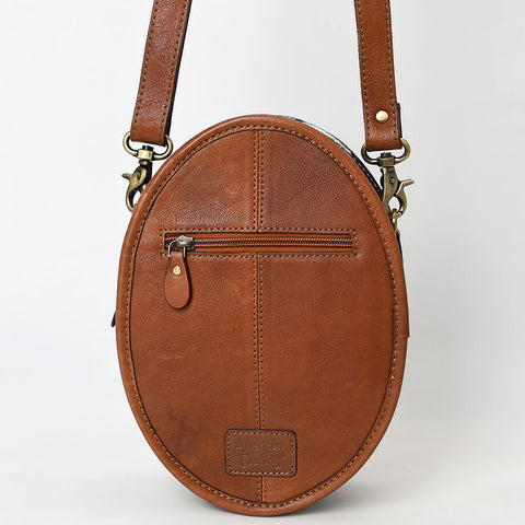 American Darling Buck Stitched Floral Carved Genuine Leather Canteen Bag