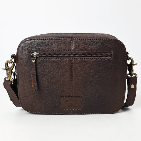American Darling Buck Stitched Floral Carved Genuine Leather Camera Bag
