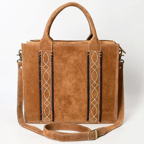 American Darling Boot Stitched Braided Genuine Leather Tote Bag